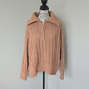 Aerie Cowl Neck Sweater in Warm Tan